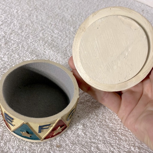 Vintage Colourful Teddy Bear Trinket Box Figurine Collectible - Picture 6 of 12